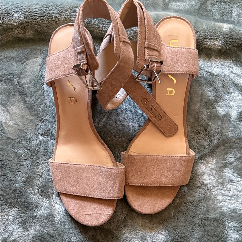 Unisa Taupe Suede Ankle-Strap Sandals
